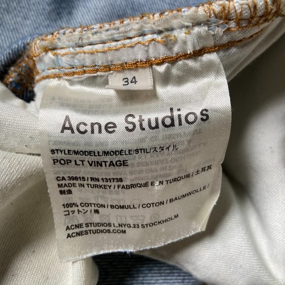Acne Studios Pop LT Vintage Crop Boyfriend Jeans - Picture 7 of 10